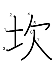 Thứ tự nét chữ 坎