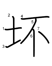 Thứ tự nét chữ 坏