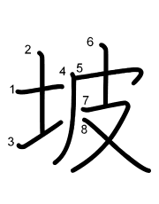 Thứ tự nét chữ 坡