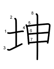 Thứ tự nét chữ 坤