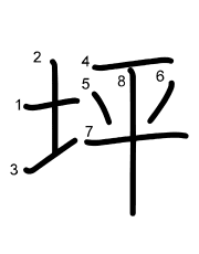 Thứ tự nét chữ 坪