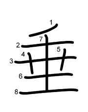 Thứ tự nét chữ 垂