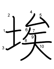 Thứ tự nét chữ 埃