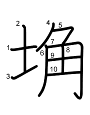 Thứ tự nét chữ 埆