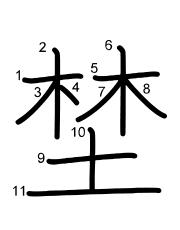 Thứ tự nét chữ 埜