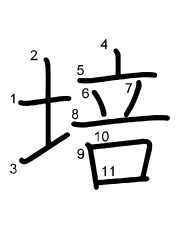 Thứ tự nét chữ 培