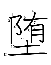 Thứ tự nét chữ 堕