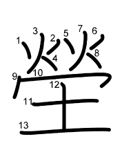 Thứ tự nét chữ 塋