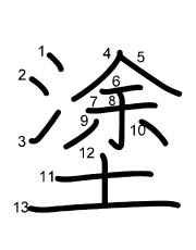 Thứ tự nét chữ 塗