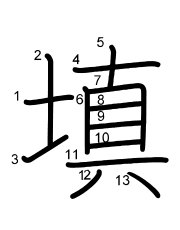 Thứ tự nét chữ 填