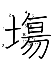 Thứ tự nét chữ 塲