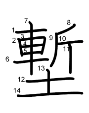 Thứ tự nét chữ 塹