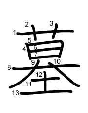 Thứ tự nét chữ 墓