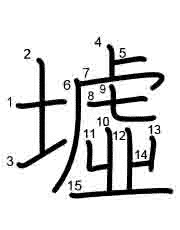 Thứ tự nét chữ 墟