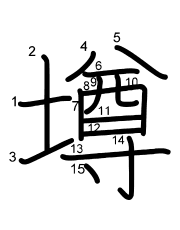 Thứ tự nét chữ 墫