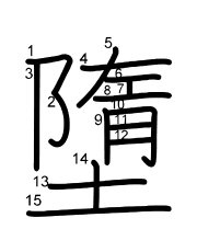 Thứ tự nét chữ 墮
