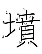 Thứ tự nét chữ 墳