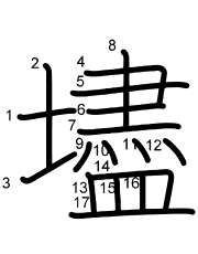 Thứ tự nét chữ 壗