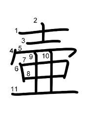 Thứ tự nét chữ 壷