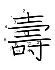Thứ tự nét chữ 壽