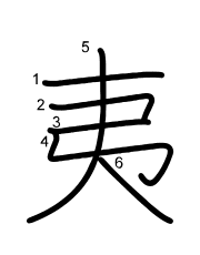 Thứ tự nét chữ 夷