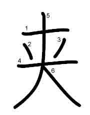 Thứ tự nét chữ 夹