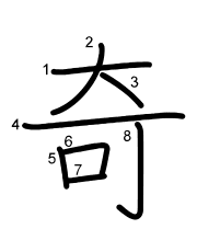 Thứ tự nét chữ 奇