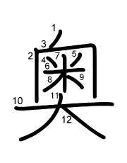 Thứ tự nét chữ 奥