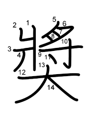 Thứ tự nét chữ 奬