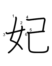 Thứ tự nét chữ 妃