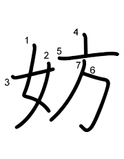 Thứ tự nét chữ 妨