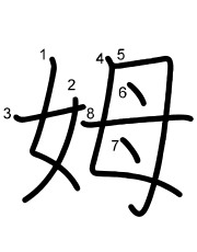 Thứ tự nét chữ 姆