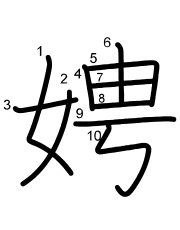 Thứ tự nét chữ 娉