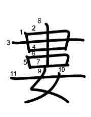 Thứ tự nét chữ 婁