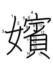 Thứ tự nét chữ 嬪