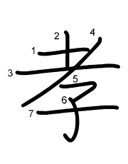 Thứ tự nét chữ 孝