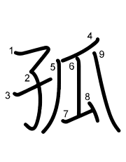 Thứ tự nét chữ 孤