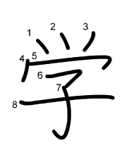 Thứ tự nét chữ 学