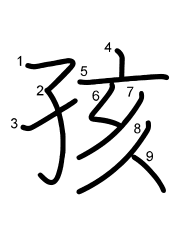Thứ tự nét chữ 孩