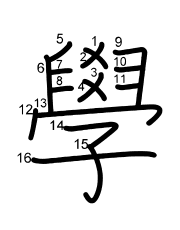 Thứ tự nét chữ 學
