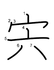 Thứ tự nét chữ 宍