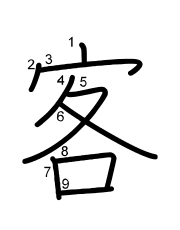 Thứ tự nét chữ 客