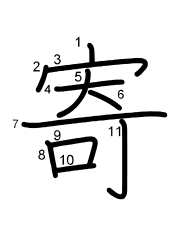 Thứ tự nét chữ 寄