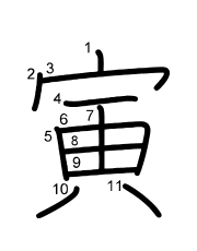 Thứ tự nét chữ 寅