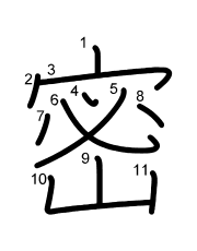 Thứ tự nét chữ 密