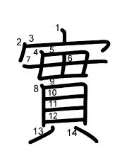 Thứ tự nét chữ 實