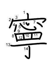 Thứ tự nét chữ 寧