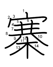 Thứ tự nét chữ 寨