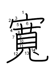 Thứ tự nét chữ 寬