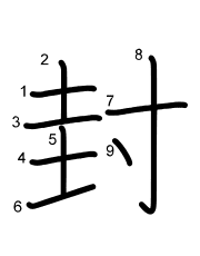 Thứ tự nét chữ 封